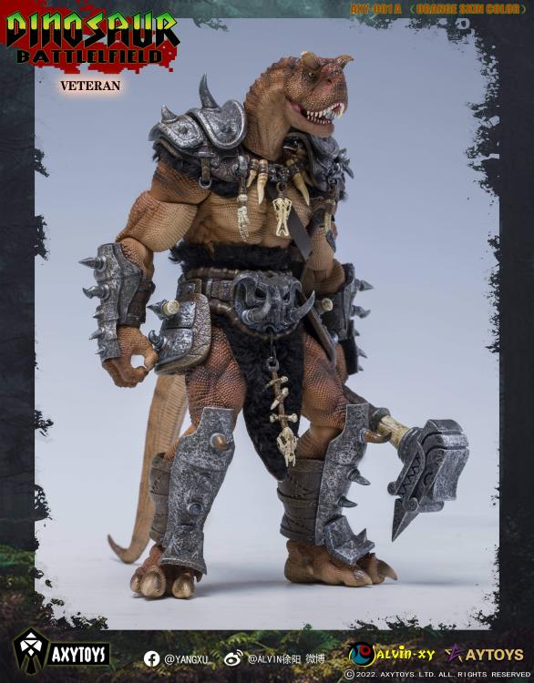 Dinosaur Battlefield Carnotaurus Warrior Veteran - Orange - 1/12 Scale Figure