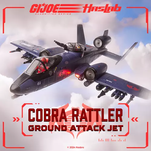 G.I. JOE CLASSIFIED SERIES COBRA RATTLER GROUND ATTACK JET - HASLAB with all the UNLOCKS