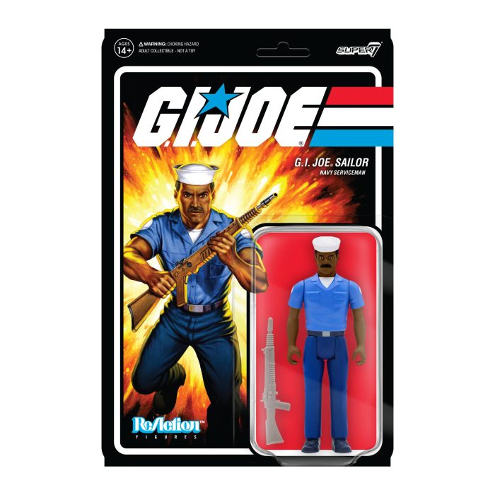 G.I. JOE WAVE 2 BLUESHIRT MUSTACHE DARK BROWN REACTION