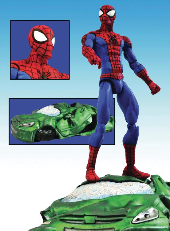 Marvel Select Spider-Man Action Figure with Crushed Car Base