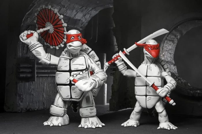 NECA Teenage Mutant Ninja Turtles Black and White First Turtles 7 Action Figures - 2pk