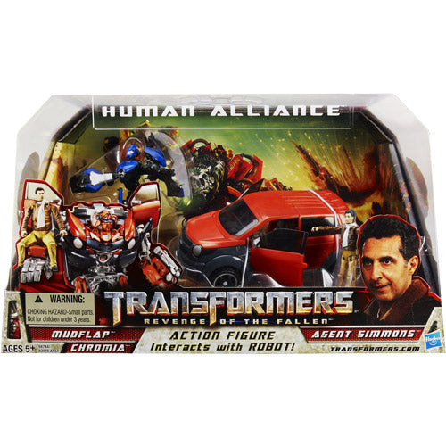 Transformers Movie - Revenge of the Fallen (ROTF) Human Alliance: Mudflap with Chromia and Agent Simmons