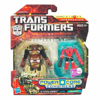 Transformer Power Core Combiners Figure Set Autobot STEELSHOT with Mini-Con BEACON