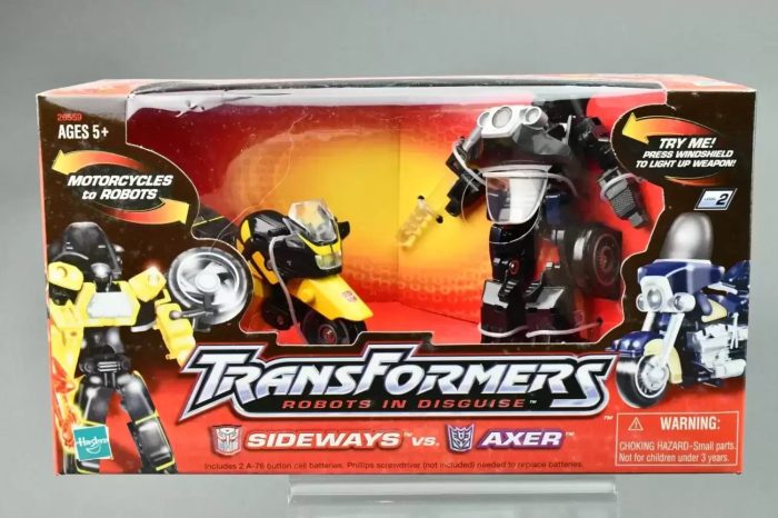 Transformers Robots In Disguise SIDEWAYS vs. AXER Motorcycles to Robots